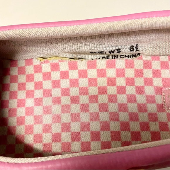 Rare Vans Women’s Slip On Pink Leather Shoes Size 6.5 - Picture 6 of 6